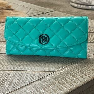 Badgley Mischka diamond quilted wallet